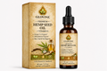 Glovine seed oil products including boxes and droppers on a white background